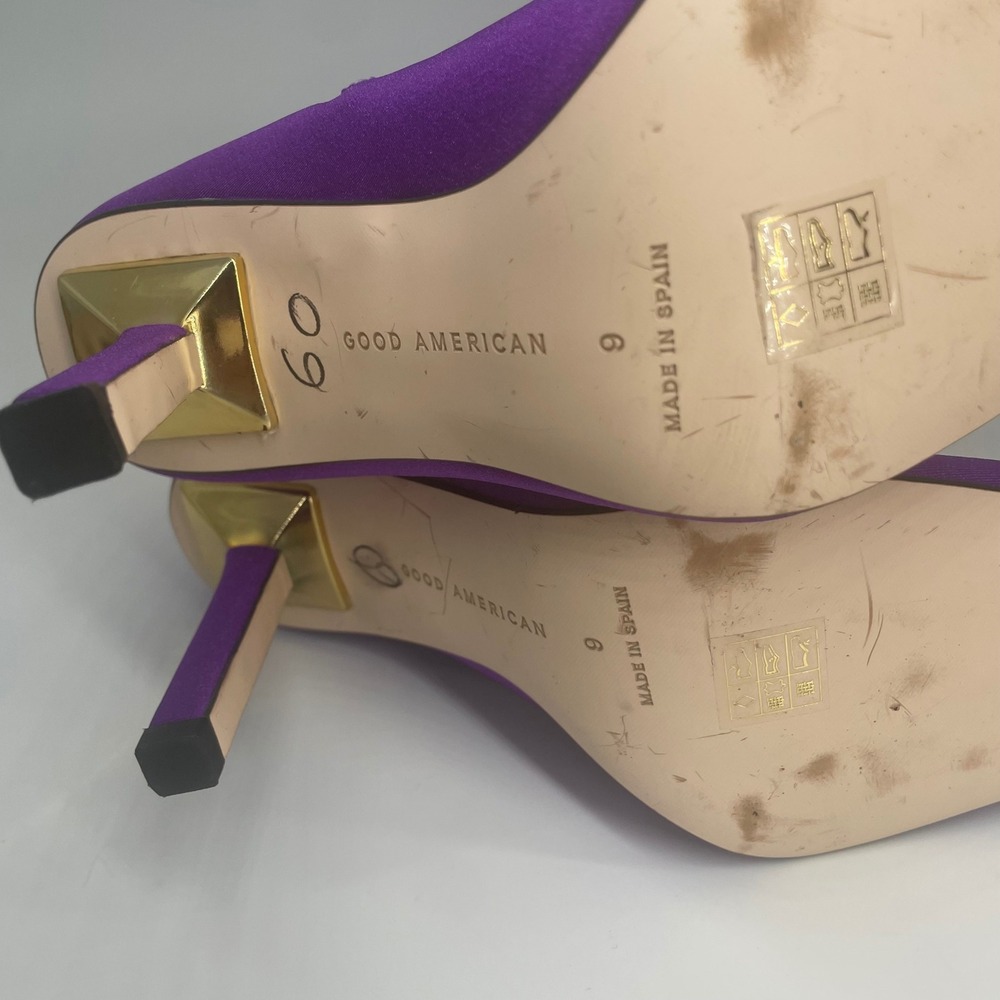 Good American Cinder-Ella Purple Neoprene Sock Boots Pointed Toe Stiletto Size 9 - Picture 7 of 10